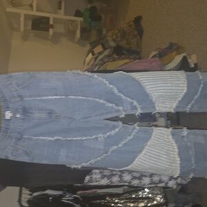 POL Distressed Blue Wide Leg Jeans